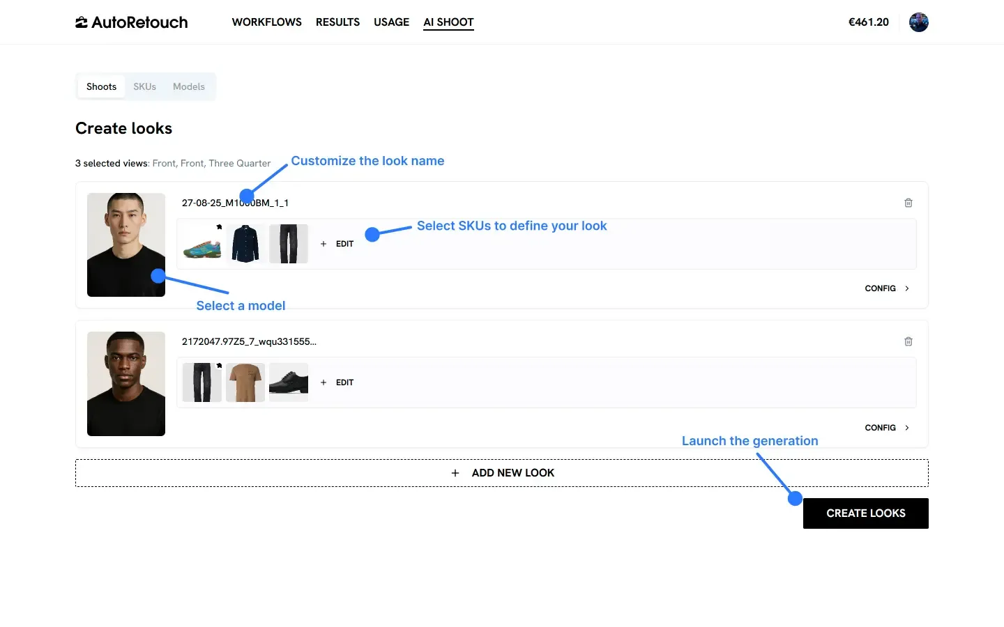 Look creation interface