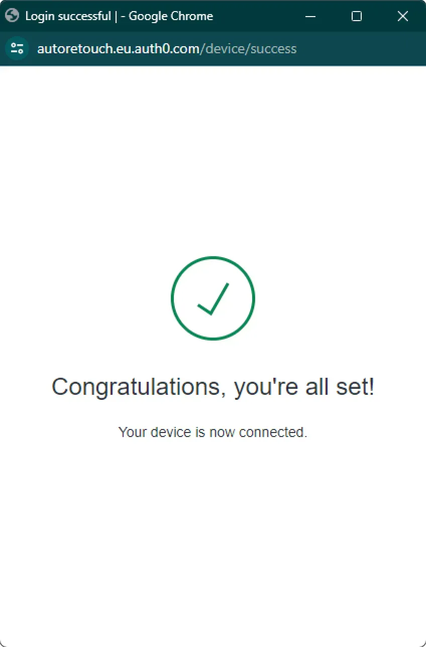 OAuth success confirmation
